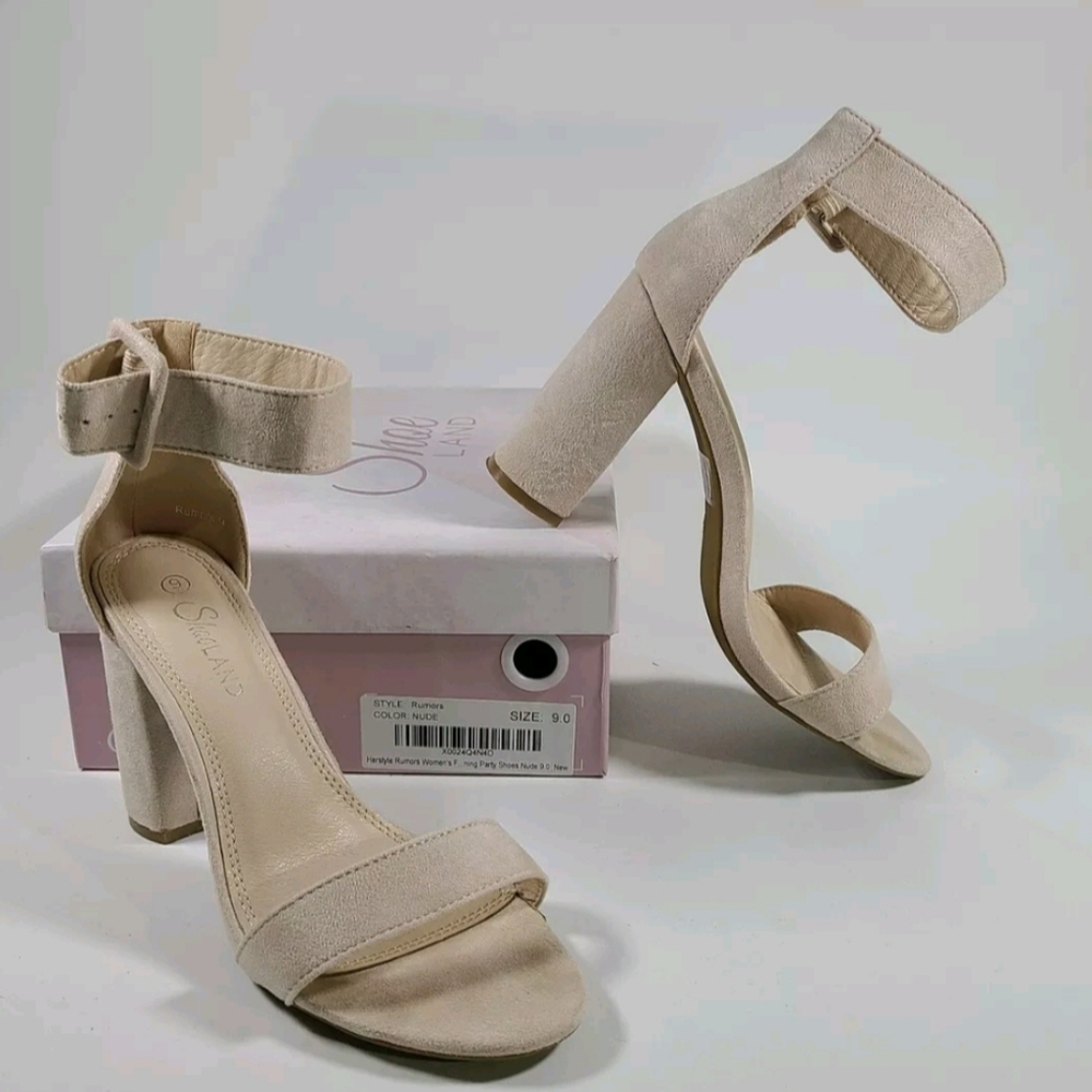 Herstyle Beige Heels with buckle strap womens size 9